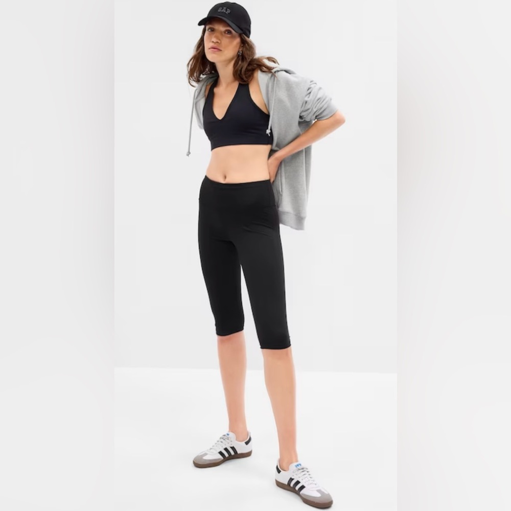 Z by Zella High Waist Black Cropped Capri Leggings Size Large Daily Crop